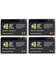 CE: 12V 12AH F2 Invacare Zoom-3 SLA Sealed Lead Acid Battery - 4 Pack - Max Life Battery