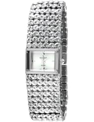 Peugeot Womens J1814S Silver-tone Crystal Strand Watch