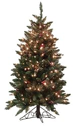 4.5' Pre-Lit Frosted Edina Slim Artificial Christmas Tree - Clear Lights