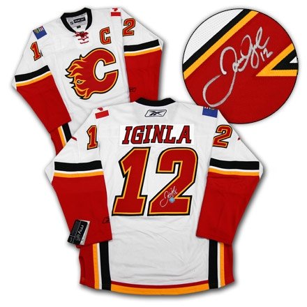 Jarome Iginla Calgary Flames Autographed/Hand Signed Rbk Premier Jersey