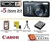 Canon PowerShot SD1400 IS SD1400IS Digital ELPH Camera (Black) 14.1MP With The Canon Complimentary Accessory Kit Includes Spare Extended Life Battery Pack, LCD Screen Protectors + Flexible Mini tripod + More
