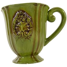Heavy glazed shapely European style coffee mug ~ Olive Green by B&B