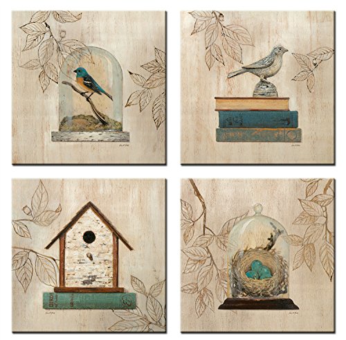 Home Art Contemporary Art Giclee Canvas Prints Framed Canvas Wall Art for Home Decor Perfect 4 Panels Wall Decorations For Living Room Dinning-room Office Each Panel Size:12x12inch