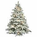 Flocked Alaskan Tree - White/ Green