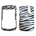 Blackberry 8330 Curve Black & White Zebra Design Crystal Case - Includes TWO Bonus Charm Holders