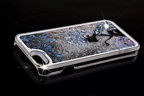 iPhone 5S Quicksand Case,JXT 3D Creative Flower Fairy Faery Angel Girl Printing Quicksand Flowing Liquid Floating Bling Glitter Sparkle Stars Hard Transparent Cover Case For iPhone 5 5G 5S #2