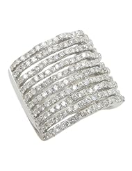 14k White Gold  3.1ctw Diamond Cocktail Ring LR154 Size 7.5