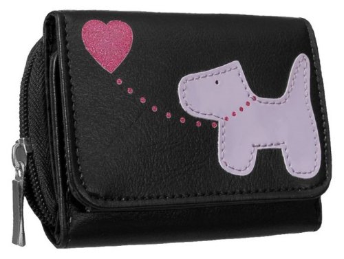 Dog Emblem Faux Leather Fabretti Purse