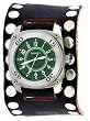 Nemesis #BSM012G Men's Premium Wide Leather Stud Cuff Band Sports Watch