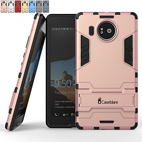 Caseblare Microsoft lumia 950 XL Tough slim kickstand case lightweight titan case shockproof drop protection Rose Gold