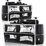 94-98 Chevy Trucks, 95-99 Chevy Tahoe Black Housing Headlight, Bumper Light, and... by HK5