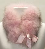 Luxurious Fox Fur Collar Pink Grey