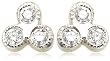 14k White Gold Milgrain 3-Stone Diamond Bezel Set Stud Earrings (.18 cttw, J Color, I2 Clarity)