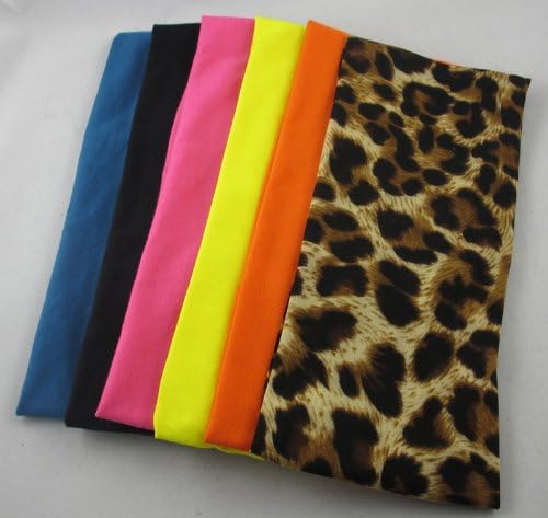 TANZK 6pcs Beauty Elastic Colors Yoga Wide Stretch Headbands Lady Hairband Hair Bands