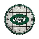 New York Jets 12 Inch Art Glass Clock