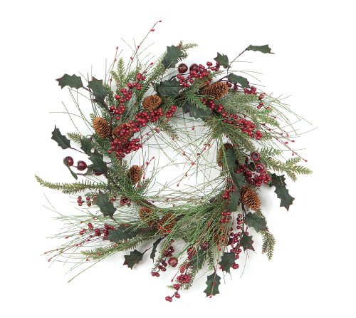 Melrose Mix Pine Wreath  Berry and Pod, 23-Inch - black friday deal