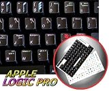 NEW APPLE LOGIC PRO KEYBOARD STICKERS ON BLACK BACKGROUND FOR DESKTOP, LAPTOP AND NOTEBOOK