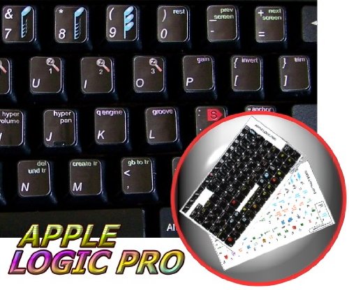 NEW APPLE LOGIC PRO KEYBOARD STICKERS ON BLACK BACKGROUND FOR DESKTOP, LAPTOP AND NOTEBOOK