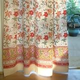 Tropical Garden ~ Country Cottage Colorful Tab Top Curtain Panel 63x46