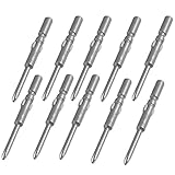 uxcell　ィリップススクリュードライバービット　PH1　グレー　金属素材　10枚入り