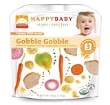 HAPPYBABY Organic Baby Food, Stage 3, Gobble Gobble, 4 Ounce Pouch (Pack of 16)