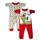 Scooby Doo by Wormser - Boys Short Sleeved 2 for 1 Pajama Set, Red, White