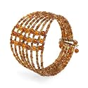 Glass Beads and Wire Amber Cuff "Cuff Drop Cuff [Amber]" -Fair Trade Gifts