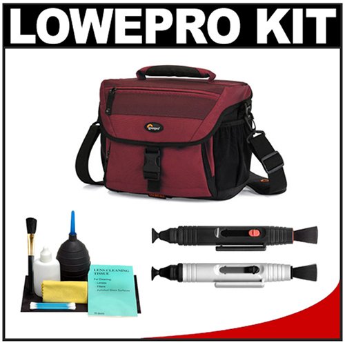 Lowepro Nova 180 AW Digital SLR Camera Shoulder Bag (Bordeaux Red) + Accessory Kit for Canon Rebel XSi, XS, T1i, T2i, EOS 50D, 5D, 7D, Nikon D3000, D5000, D40, D60, D90, D300, D300s, Olympus Evolt E-30, E-450, E-520, E-620, and Sony Alpha A230, A330, A380, A450, A500, A550, A850 Lowepro Nova 180 AW Digital SLR Camera Shoulder Bag (Bordeaux Red) + Accessory Kit for Canon Rebel XSi, XS, T1i, T2i, EOS 50D, 5D, 7D, Nikon D3000, D5000, D40, D60, D90, D300, D300s, Olympus Evolt E-30, E-450, E-520, E-620, and Sony Alpha A230, A330, A380, A450, A500, A550, A850