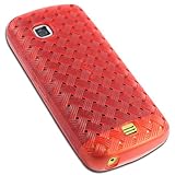 Weave TPU Silicone Case Cover for Nokia C5-03 Red