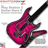 PS2 Guitar Hero II ( 2 ) Kramer Guitar Colorburst Hot Pink WraptorSkinz TM Faceplate Skin by TuneTattooz TM