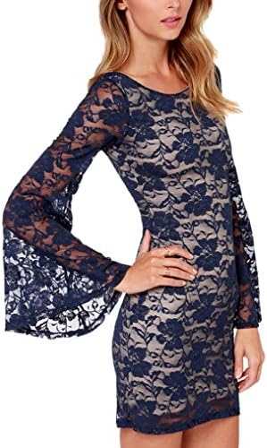 hodooyee Backless One-pace Sexy Medium Long Dress Size M Blue