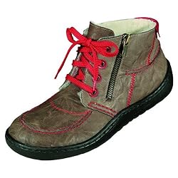 Rieker Damen Stiefel/Stiefelette Marvel-Leder/Guinea, 100% Schurwollfutter, TR-Sohle in Simona maus/rosso, Größe 38.0, Artikelnummer EH480678