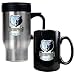 Memphis Grizzlies NBA Stainless Steel Travel Mug & Black Ceramic Mug Set - Primary Logo by Great American Products