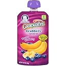 Gerber Graduates Grabbers, Banana Blueberry, 4.23-Ounce, 6 Count, (Pack of 2)