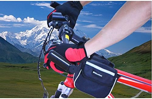 Winter men and women outdoor sports warm fleece gloves touch gloves (Red, X-Large) ...