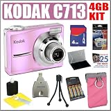 Kodak Easyshare C713 7MP Digital Zoom Camera Pink + 4GB Deluxe Accessory Kit