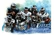 Philadelphia Eagles (Donovan McNabb, Joe Mays, Trevor Laws, David Akers, Brian Dawkins, Lito Sheppard, Brian Westbrook) Music Poster Print -