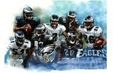 Philadelphia Eagles (Donovan McNabb, Joe Mays, Trevor Laws, David Akers, Brian Dawkins, Lito Sheppard, Brian Westbrook) Music Poster Print - 11x17