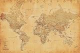 World Map (Vintage Style) Art Poster Print - 36x24