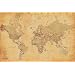 Pyramid World Map Vintage Style Poster Print