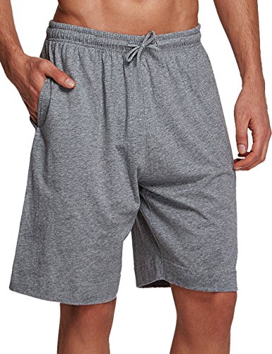 Ubon Men's Modal Lounge Shorts Loose Pajama Pants(Dark Grey,M)