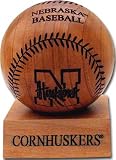 Nebraska Cornhuskers Laser Engraved Wood Baseball