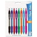 Papermate Profile Ballpoint Retractable Pens, Assorted Ink, Bold Point, 8 per Pack, ST - PAP54549