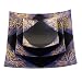 Set of 3 Handmade Deluxe Decorative Mango Wood Platters / Trays With Blue-Gold Filigree Detail