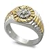 9ct Two Colour Gold 7 Stone 0.50ct Cluster Set heavyweight Gents Signet Ring Size - U
