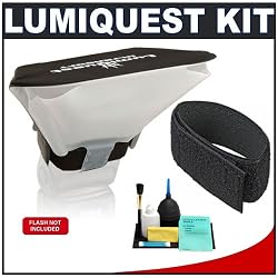 LumiQuest UltraSoft Flash Diffuser + Cinch Strap + Accessory Kit for Canon 220EX 270EX 430EX 580EX II, Nikon SB-400 SB-600 SB-800 SB-900, Olympus FL-20 FL-36 FL-50, Pentax AF-360FGZ AF-540FGZ Flashes