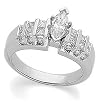 14K White Gold Diamond Engagement Ring Semimount - 0.75 Ct. - CENTER STONE NOT INCLUDED