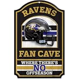 NFL Baltimore Ravens 11-by-17 inch Fan Cave No Offseason Wood Sign