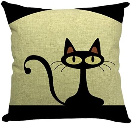 Yo-You Animal Print Sofa Cushion Covers Black Cat Throw Pillow Case (AA1)
