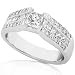 One of a Kind 1-1/4ctw Princess & Round Cut Diamond Enagement Ring (HI/VS-SI) in Platinum